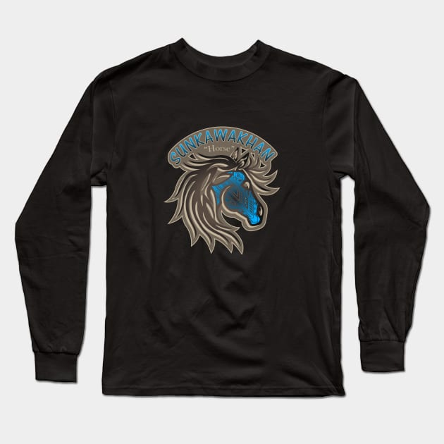 Horse Nation "Blue" Long Sleeve T-Shirt by melvinwareagle